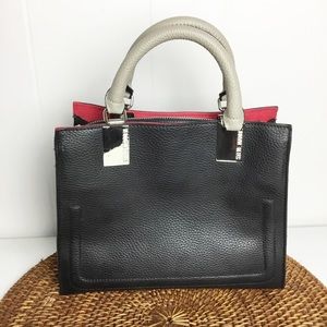 Steve Madden Black Purse Bag With Gray Handles Handbag Pink